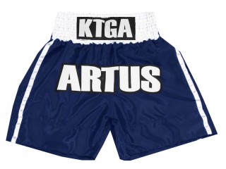 Custom Boxing Shorts , Personalised Boxing Shorts : KNBXCUST-2042-Navy